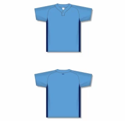 Athletic (AK) Knit Athletic Knit (AK) BA1343Y-229 Youth Sky Blue/Navy One-Button Baseball Jersey