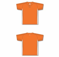 Athletic (AK) Knit Athletic Knit (AK) BA1343Y-238 Youth Orange/White One-Button Baseball Jersey