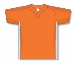 Athletic (AK) Knit Athletic Knit (AK) BA1343A-238 Adult Orange/White One-Button Baseball Jersey