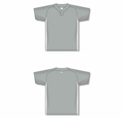 Athletic (AK) Knit Athletic Knit (AK) BA1343A-245 Adult Grey/White One-Button Baseball Jersey