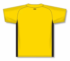 Athletic (AK) Knit Athletic Knit (AK) BA1343A-254 Adult Maize/Black One-Button Baseball Jersey