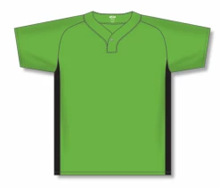 Athletic (AK) Knit Athletic Knit (AK) BA1343A-269 Adult Lime Green/Black One-Button Baseball Jersey