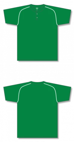 Athletic (AK) Knit Athletic Knit (AK) BA1344Y-210 Youth Kelly Green/White Two-Button Baseball Jersey Hockey