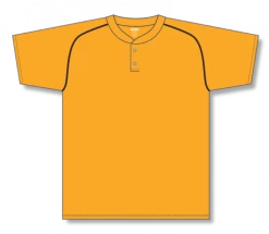 Athletic (AK) Knit Athletic Knit (AK) BA1344Y-213 Youth Gold/Black Two-Button Baseball Jersey
