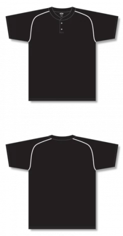 Athletic (AK) Knit Athletic Knit (AK) BA1344Y-221 Youth Black/White Two-Button Baseball Jersey Hockey