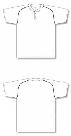 Athletic (AK) Knit Hockey Athletic Knit (AK) BA1344Y-222 Youth White/Black Two-Button Baseball Jersey