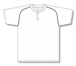 Athletic (AK) Knit Athletic Knit (AK) BA1344A-222 Adult White/Black Two-Button Baseball Jersey