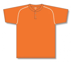 Athletic (AK) Knit Athletic Knit (AK) BA1344A-238 Adult Orange/White Two-Button Baseball Jersey Hockey