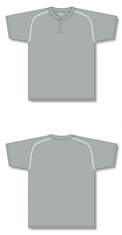 Athletic (AK) Knit Athletic Knit (AK) BA1344A-245 Adult Grey/White Two-Button Baseball Jersey Hockey