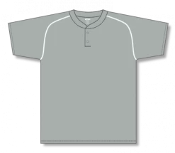 Athletic (AK) Knit Athletic Knit (AK) BA1344A-245 Adult Grey/White Two-Button Baseball Jersey Hockey