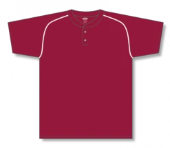 Athletic (AK) Knit Athletic Knit (AK) BA1344A-250 Adult AV Red/White Two-Button Baseball Jersey