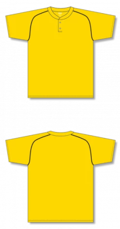 Athletic (AK) Knit Hockey Athletic Knit (AK) BA1344Y-254 Youth Maize/Black Two-Button Baseball Jersey