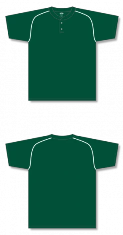 Athletic (AK) Knit Athletic Knit (AK) BA1344A-260 Adult Dark Green/White Two-Button Baseball Jersey