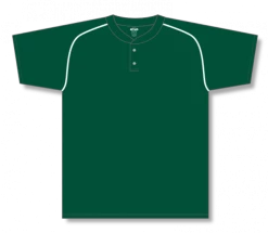 Athletic (AK) Knit Athletic Knit (AK) BA1344A-260 Adult Dark Green/White Two-Button Baseball Jersey