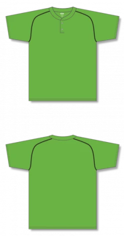 Athletic (AK) Knit Hockey Athletic Knit (AK) BA1344Y-269 Youth Lime Green/Black Two-Button Baseball Jersey