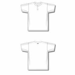 Athletic (AK) Knit Hockey Athletic Knit (AK) BA1347Y-000 Youth White Two-Button Baseball Jersey