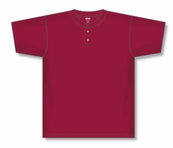 Athletic (AK) Knit Athletic Knit (AK) BA1347A-013 Adult AV Red Two-Button Baseball Jersey