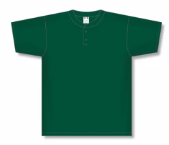Athletic (AK) Knit Athletic Knit (AK) BA1347A-029 Adult Dark Green Two-Button Baseball Jersey