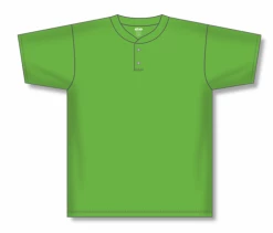 Athletic (AK) Knit Athletic Knit (AK) BA1347A-031 Adult Lime Green Two-Button Baseball Jersey