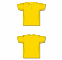 Athletic (AK) Knit Athletic Knit (AK) BA1347A-055 Adult Maize Two-Button Baseball Jersey