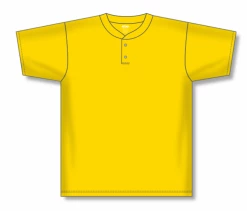 Athletic (AK) Knit Athletic Knit (AK) BA1347A-055 Adult Maize Two-Button Baseball Jersey