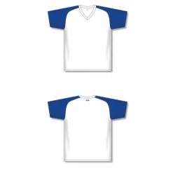 Athletic (AK) Knit Athletic Knit (AK) BA1375L-207 Ladies White/Royal Blue Pullover Baseball Jersey