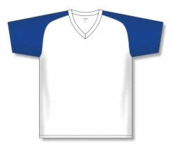 Athletic (AK) Knit Athletic Knit (AK) V1375M-207 Mens White/Royal Blue Volleyball Jersey Hockey