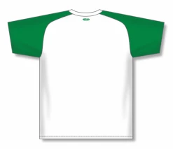 Athletic (AK) Knit Athletic Knit (AK) BA1375M-211 Mens White/Kelly Green Pullover Baseball Jersey