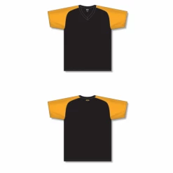 Athletic (AK) Knit Athletic Knit (AK) S1375L-212 Ladies Black/Gold Soccer Jersey