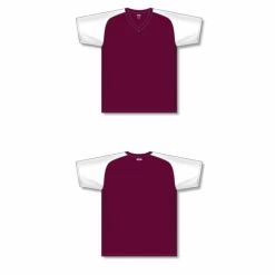 Athletic (AK) Knit Athletic Knit (AK) BA1375M-233 Mens Maroon/White Pullover Baseball Jersey