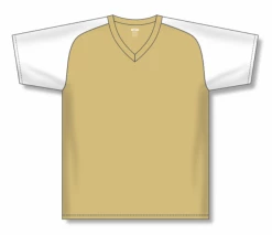 Athletic (AK) Knit Hockey Athletic Knit (AK) BA1375M-280 Mens Vegas Gold/White Pullover Baseball Jersey