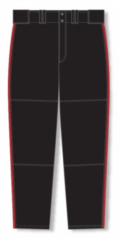 Athletic (AK) Knit Athletic Knit (AK) BA1391A-249 Adult Black/Red Pro Baseball Pants
