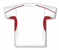Athletic (AK) Knit Athletic Knit (AK) BA1745Y-209 Youth White/Red One-Button Baseball Jersey Hockey