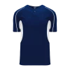 Athletic (AK) Knit Athletic Knit (AK) BA1745A-216 Adult Navy/White One-Button Baseball Jersey