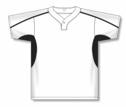 Athletic (AK) Knit Athletic Knit (AK) BA1745Y-222 Youth White/Black One-Button Baseball Jersey Hockey
