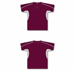 Athletic (AK) Knit Hockey Athletic Knit (AK) BA1745Y-233 Youth Maroon/White One-Button Baseball Jersey