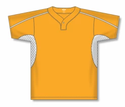 Athletic (AK) Knit Athletic Knit (AK) BA1745Y-236 Youth Gold/White One-Button Baseball Jersey
