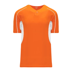 Athletic (AK) Knit Athletic Knit (AK) BA1745A-238 Adult Orange/White One-Button Baseball Jersey Hockey
