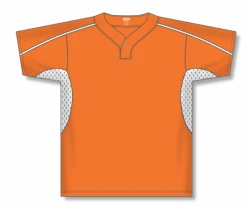 Athletic (AK) Knit Hockey Athletic Knit (AK) BA1745Y-238 Youth Orange/White One-Button Baseball Jersey