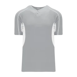 Athletic (AK) Knit Athletic Knit (AK) BA1745A-245 Adult Grey/White One-Button Baseball Jersey Hockey