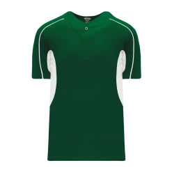 Athletic (AK) Knit Athletic Knit (AK) BA1745A-260 Adult Dark Green/White One-Button Baseball Jersey Hockey