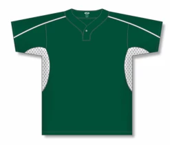 Athletic (AK) Knit Athletic Knit (AK) BA1745Y-260 Youth Dark Green/White One-Button Baseball Jersey