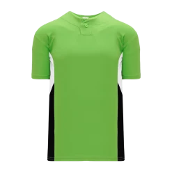 Athletic (AK) Knit Athletic Knit (AK) BA1763Y-107 Youth Lime Green/White/Black One-Button Baseball Jersey