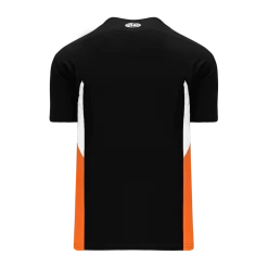 Athletic (AK) Knit Athletic Knit (AK) BA1763Y-223 Youth Black/White/Orange One-Button Baseball Jersey Hockey