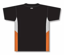 Athletic (AK) Knit Athletic Knit (AK) BA1763A-223 Adult Black/White/Orange One-Button Baseball Jersey Hockey
