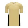 Athletic (AK) Knit Hockey Athletic Knit (AK) BA1763A-281 Adult Vegas Gold/White/Black One-Button Baseball Jersey