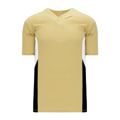 Athletic (AK) Knit Athletic Knit (AK) BA1763Y-281 Youth Vegas Gold/White/Black One-Button Baseball Jersey