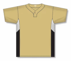 Athletic (AK) Knit Athletic Knit (AK) BA1763Y-281 Youth Vegas Gold/White/Black One-Button Baseball Jersey