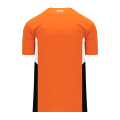 Athletic (AK) Knit Athletic Knit (AK) BA1763A-330 Adult Orange/White/Black One-Button Baseball Jersey Hockey