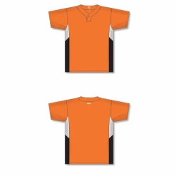 Athletic (AK) Knit Athletic Knit (AK) BA1763Y-330 Youth Orange/White/Black One-Button Baseball Jersey Hockey